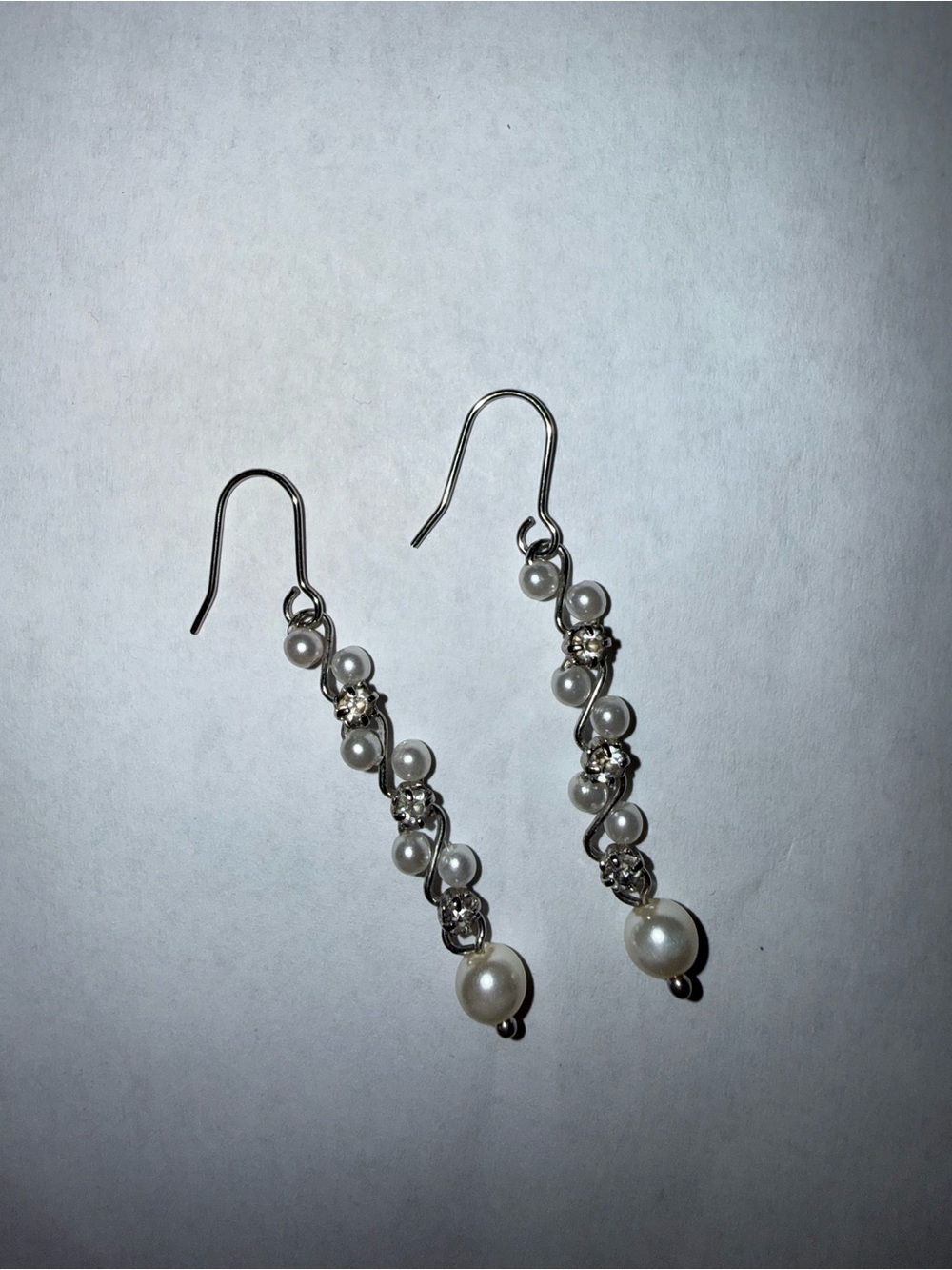 Pearl Drop Dangle Earrings - White Pearls